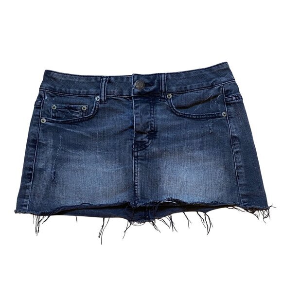 Y2K‎ American Eagle Black Wash Denim Mini Skirt Small - Picture 1 of 5